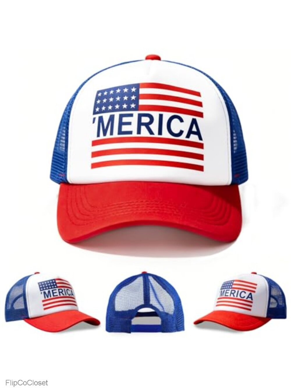 American Flag Adjustable Baseball Cap Snapback USA Hat for Men Women Teen